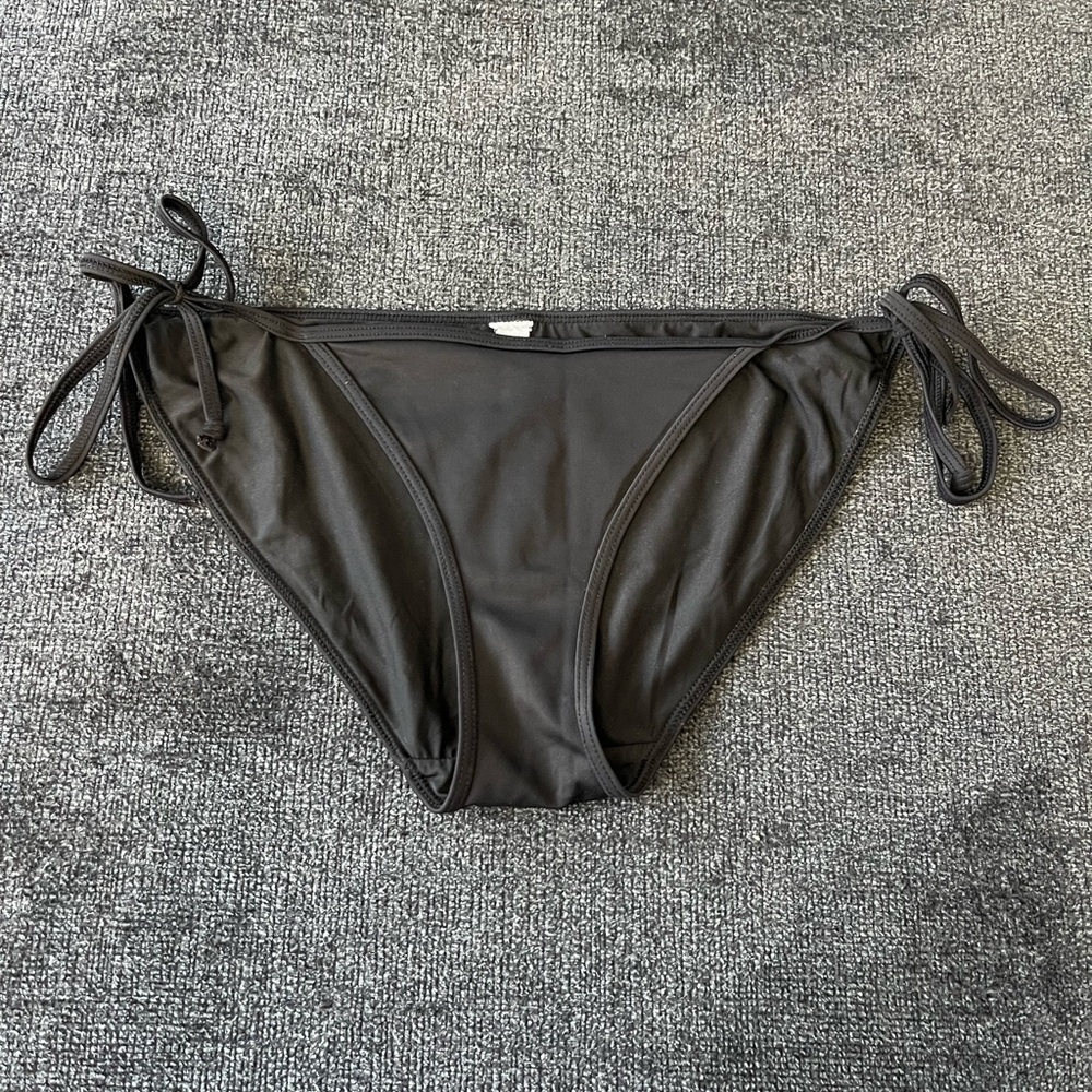 Chic Black Tie-Side Bikini Bottom